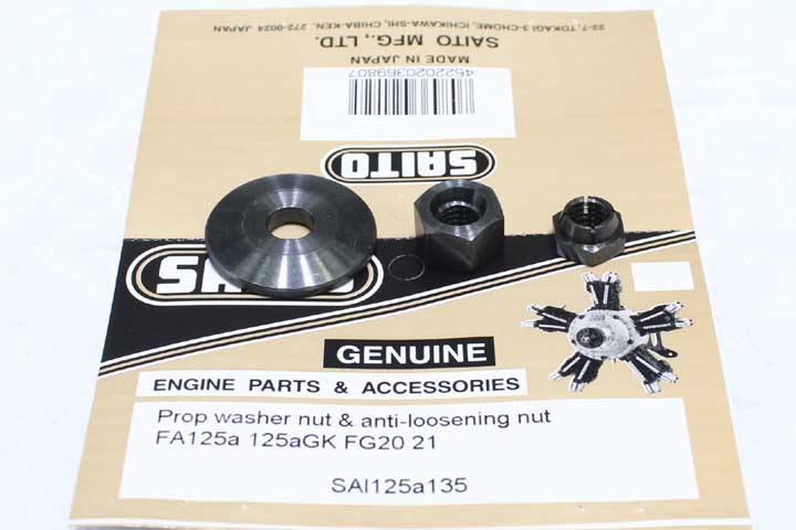 [���ܼ�] SAI125A135 Saito Prop Washer, Nut&Anti loosing Nut for FA-125, FG-20, 21