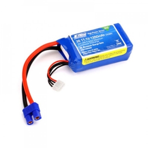 1350mAh 3S 11.1V 30C LiPo, 13AWG EC3 