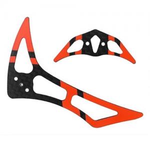 CNC CF Tail Fin Set (Black-Red) - Blade 200SRX 