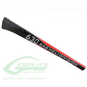 Carbon Fiber Tail Boom SAB Red/Carbon - Goblin 630 Competition [H9034-S] 