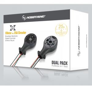 [HobbyWing] XRotor PRO 25A ���� 2�� 1�� (��ũ ����) Circular(3-6S) Black Dual Pack