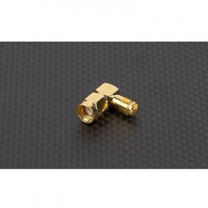RP-SMA �÷��� �� SMA �� 90�� ���׳� ��ȯ �ƴ��� RP-SMA Plug Male to SMA Jack Adaptor for 5.8Ghz FPV Antenna