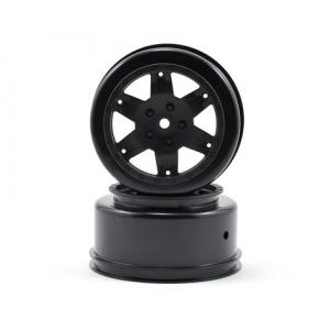 Team Losi Racing 12mm Hex Short Course Wheels (2) - Black (22SCT/TEN-SCTE/Ten-MT) 