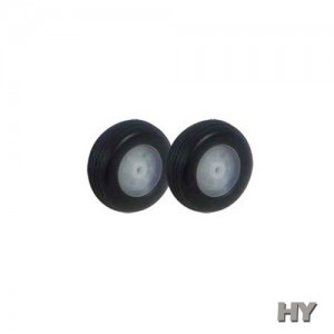 [HY] 25mm (1inch) Treaded Rubber Wheels 2pcs 