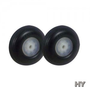 [HY] 45mm (1.75inch) Treaded Rubber Wheels 2pcs 