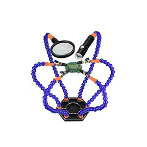 [TR] ����� ������ ���� - ���� LED�÷���, ������ ���� [TR] Six Flexible Arm Soldering Station (w/ FlashLight/Magnifying Glass Welding Tool)