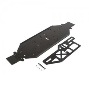 [TEAM LOSI] Chassis w/Brace plate, 4mm, Black: DBXL-E 
