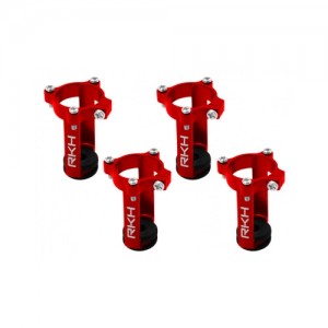 [RAKONHELI] CNC AL 8mm Brushed Motor Mount and Landing Gear (4) (Red) (for 8074DQX980, 8090RQX980) 