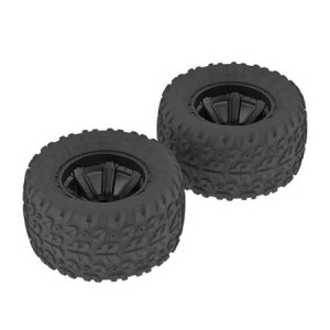 [ARRMA] AR550014 Copperhead MT Tire/Wheel Glued Black (2) 