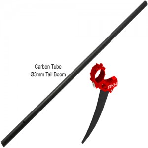 [RAKONHELI] CNC 6mm Tail Motor Mount w/��3mm Tail Boom Set (Red) - Blade Nano CP S 