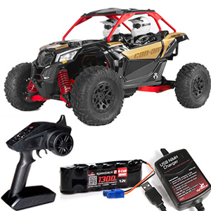 [AXIAL] 1/18 ��Ƽ �ִϾ� ĵ�� �Ź��� X3 T 4WD �귯���� RTR  - ���͸�, ������ ���� Ǯ��Ʈ Yeti Jr Can-Am Maverick Brushed 