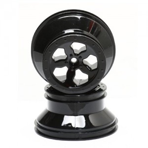 [TEAM LOSI] [Team Losi] Wheel Set, Black Chrome (2) 