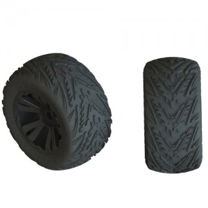 [ARRMA] AR550049 Minokawa LP 4S Tire 3.8 Glued Black (2) 