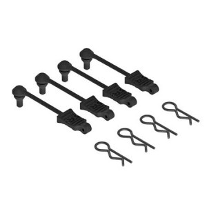 [ARRMA] AR390165 Body Clip Retainer 1/10 Scale Black (4) 