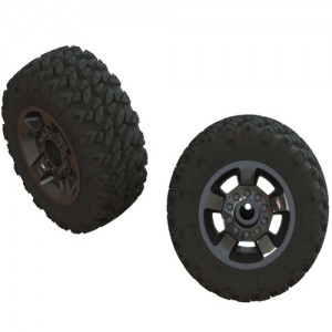 [ARRMA] AR550053 DBOOTS RAGNAROK MT TIRE SET GLUED (Black Chrome) (2pcs) 