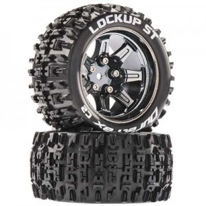 [DURATRAX] Duratrax Lockup ST 2.8 Mounted Black Chrome 14mm Hex(2) (Arrma Granite 4x4 Mega Monster Truck) 