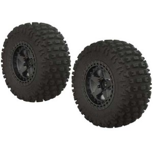 [ARRMA] AR550043 Fortress SC Tire Set Glued Blk Chrm (2) 14mm 