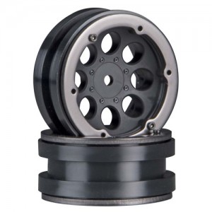[Axial] AX8087 1.9 8 Hole Beadlocks - Black (2pcs) 