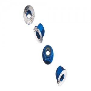 [Axial] AXA1046 Wheel Nut M4 Serrated Blue (4) 