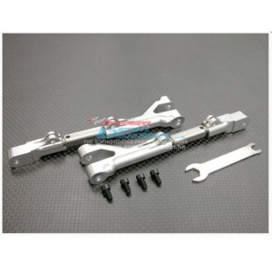 [GPM] SAV1054SS Aluminum Front Or Rear Adjustable Upper Arm (steel Tie Rod) With Screws & Hex Wrench - 1 Pair Set Silver 