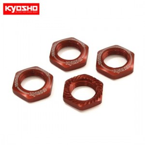 [KYOSHO] Wheel Nut (Red/4pcs/for Serration) 