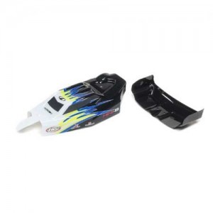 [TEAM LOSI] Body & Wing, Black/White: Mini-B 