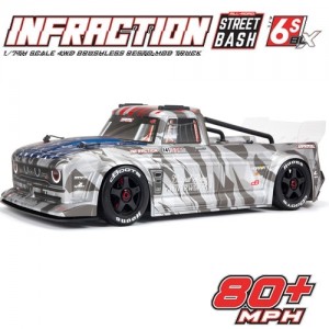 [ARRMA] 1/7 �������� V2 ��Ʈ��Ʈ �转 6�� �귯������ RTR �ǹ� (���͸�, ������ �ʿ�) �����극��ũ �߰� NEW V2 1:7 INFRACTION Street Bash 6S BLX All-Road