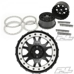 [Pro-Line Racing] AP2763-03 Impulse Pro-Loc Black Wheels with Stone Gray Rings 