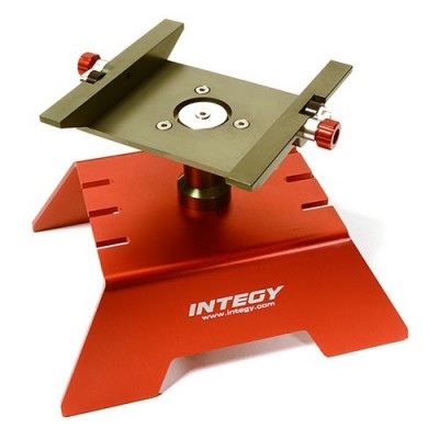 [���ܼ�] OBM-1299RED [INTEGY] (ī ���ĵ�) V2 Alloy Car Stand Workstation for Axial 1/10 SCX-10, RR10 Bomber & Wraith (Red)