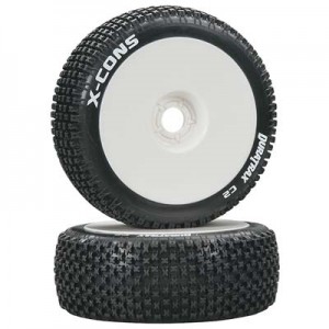 [DURATRAX] Duratrax 1/8 X-Cons Buggy Tire C2 Mounted White (2) 
