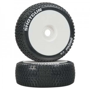 [DURATRAX] Duratrax 1/8 Shotgun Buggy Tire C3 Mounted White (2) 