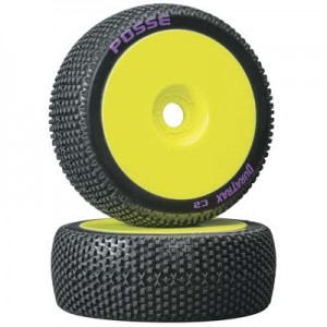 [DURATRAX] Duratrax 1/8 Posse Buggy Tire C2 Mounted Yellow (2) 