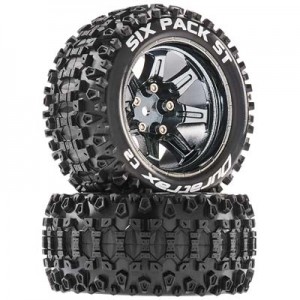 [DURATRAX] Duratrax Six Pack ST 2.8 Mntd Black Chrome 14mm Hex (2) 