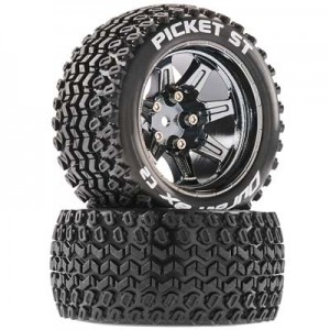 [DURATRAX] Duratrax Picket ST 2.8 Mounted Black Chrome 14mm Hex (2 
