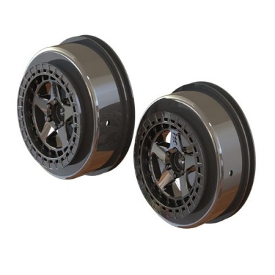 [���ܼ�] ARA510098 [ARRMA] AR510098 SC 2.2/3.0 Wheel 14mm Hex Blk Chrome(2)