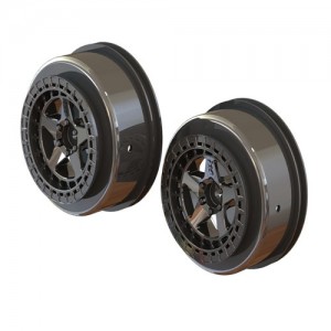[ARRMA] AR510098 SC 2.2/3.0 Wheel 14mm Hex Blk Chrome(2) 