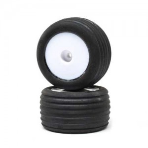 [TEAM LOSI] Directional Tires, FR, Mntd, Wht (2): Mini-T 2.0 
