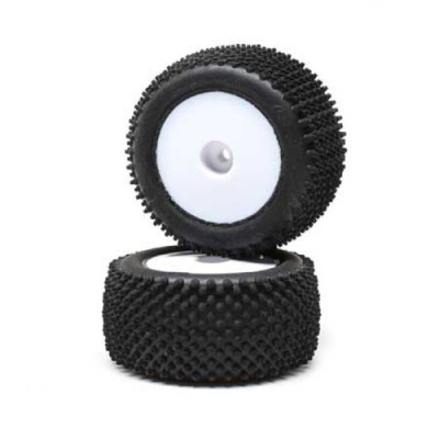 [���ܼ�] LOS41013 [TEAM LOSI] Pin Tires, Rear, Mounted, White (2): Mini-T 2.0