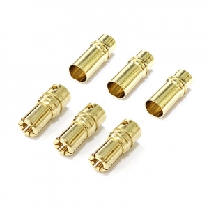 [HEXIE] 6.0mm ��� ������ 3�� (Medium Type) 6mm Gold Connector Male And Female 3pair