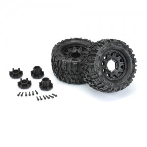 [PROLINE-RACING] 1170-10 1/10 Trencher F/R 2.8 Mounted Tires MT 12mm (2) Black 