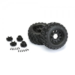 [PROLINE-RACING] 10125-10 1/10 Badlands MX28 F/R 2.8 Mounted Tires MT 12mm (2) Black 