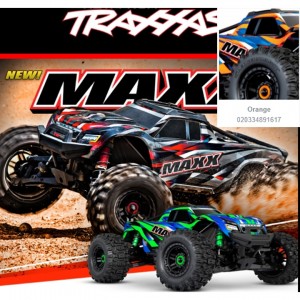 [Traxxas] ���̵�ƽ� (����� ��ü, ��������� Ÿ�̾�) ������ �÷� RNR CB89086-4 Orange WideMaxx, Longer Chassis, Sledgehammer Tires