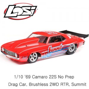 [TEAM LOSI] 1/10 1969 Camaro 22S No Prep Drag Car, Brushless 2WD RTR, Summit 