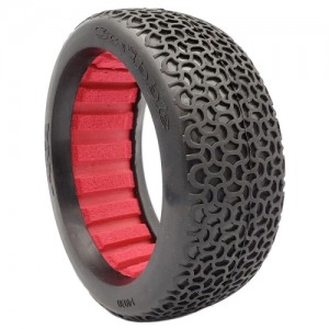 [AKA] 1/8 Buggy Scribble Super Soft Longwear Tires with Red Inserts (2) 