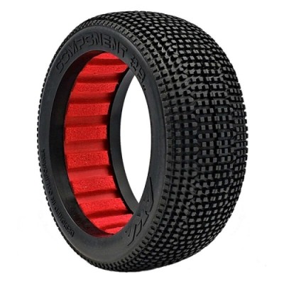 [���ܼ�] AKA14032QR [AKA] 2AB Tire with Red Inserts, Supersoft LW (2): 1/8 Buggy