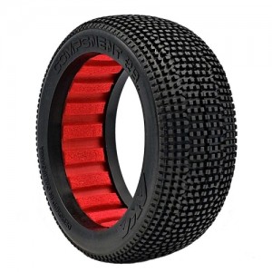 [AKA] 1:8 BUGGY COMPONENT 2AB W/ RED INSERTS SOFT LW (2) 