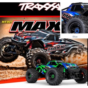 [Traxxas] ���̵�ƽ� (����� ��ü, ��������� Ÿ�̾�) ���� �÷� RNR CB89086-4 Blue WideMaxx, Longer Chassis, Sledgehammer Tires