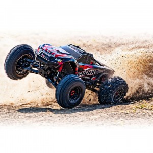 [Traxxas] ���̵�ƽ� (����� ��ü, ��������� Ÿ�̾�) ���� �÷� RNR CB89086-4 Red WideMaxx, Longer Chassis, Sledgehammer Tires