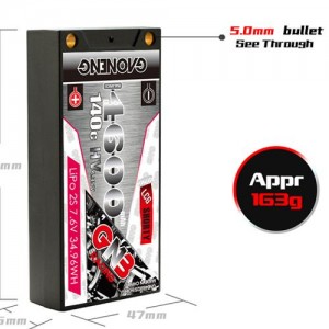 [GNB] 7.4V 4600mAh 140C ��Ƭ������ ���͸� (�ϵ����̽�) - 5mm ����� Size: 18.5*47*96mm(H*W*L)