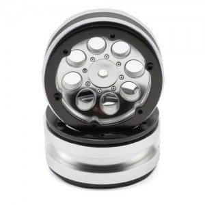 [Axial] AX8088 1.9 8 Hole Beadlocks (Satin Chrome) (2) 